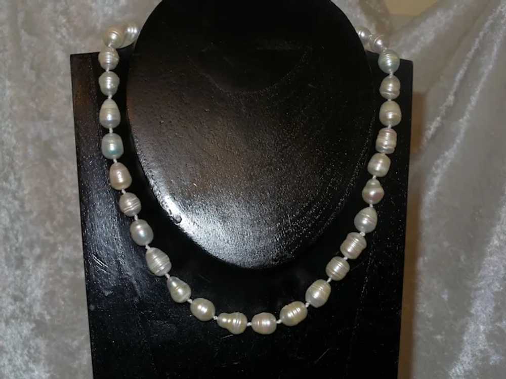 Cultured Pearl Necklace with Sterling Silver Clasp - image 4