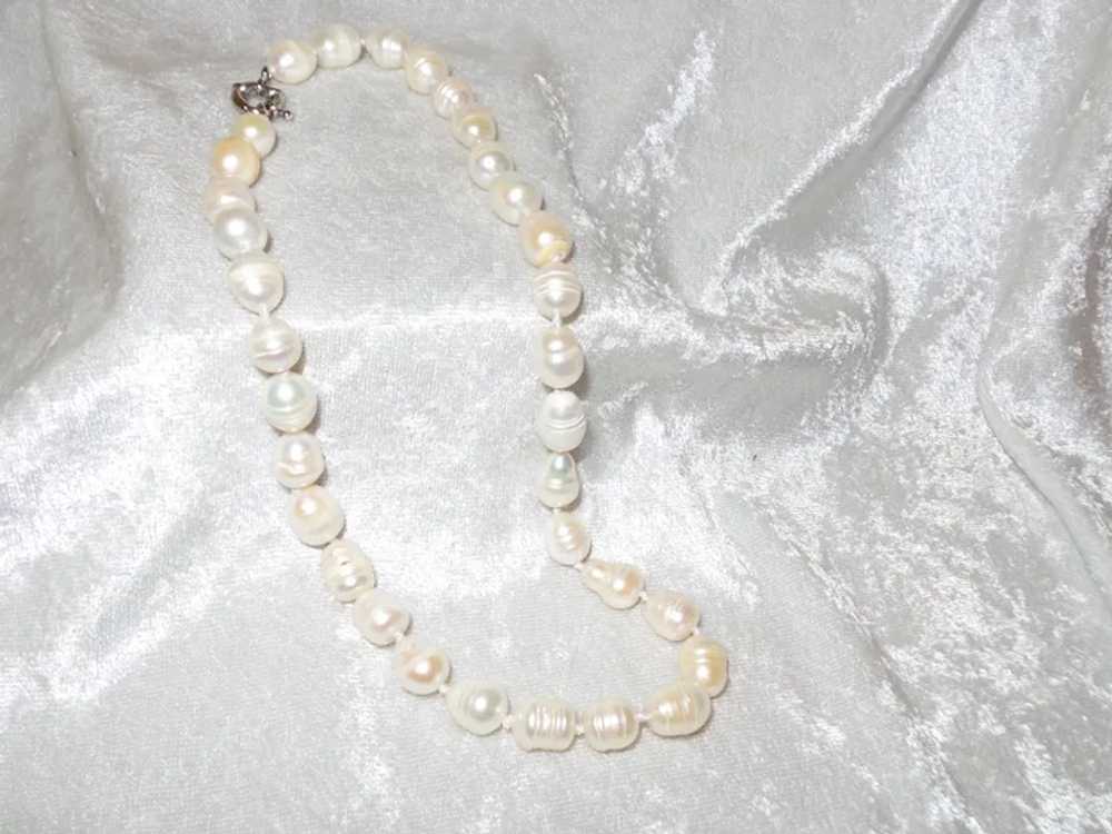 Cultured Pearl Necklace with Sterling Silver Clasp - image 5