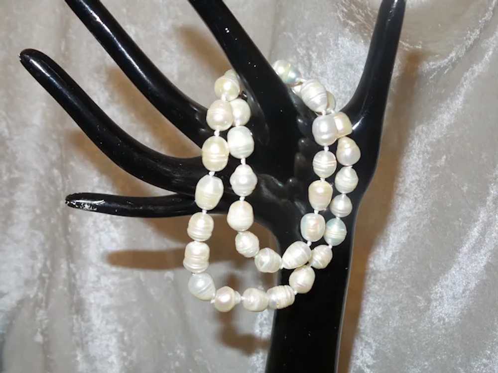 Cultured Pearl Necklace with Sterling Silver Clasp - image 6