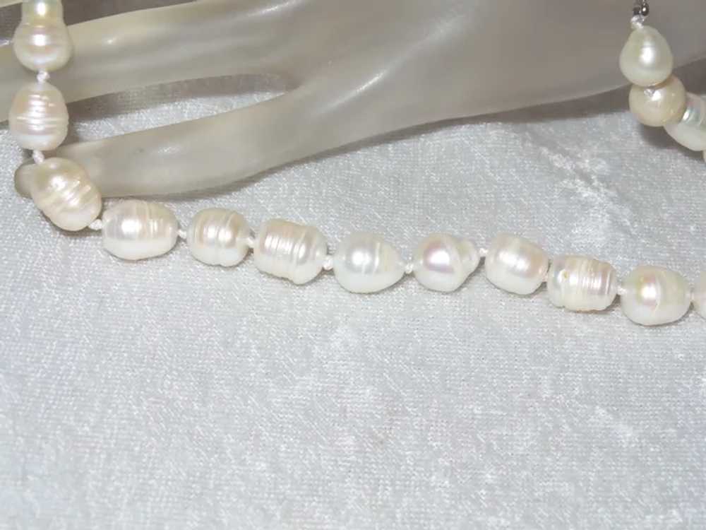 Cultured Pearl Necklace with Sterling Silver Clasp - image 7