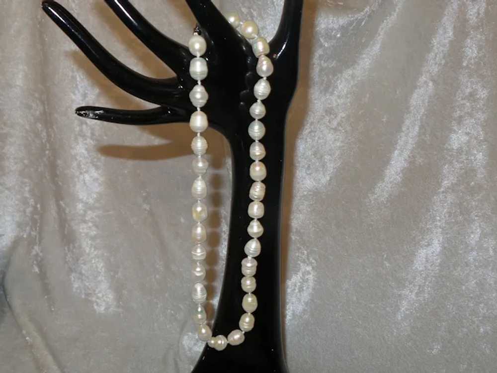 Cultured Pearl Necklace with Sterling Silver Clasp - image 9