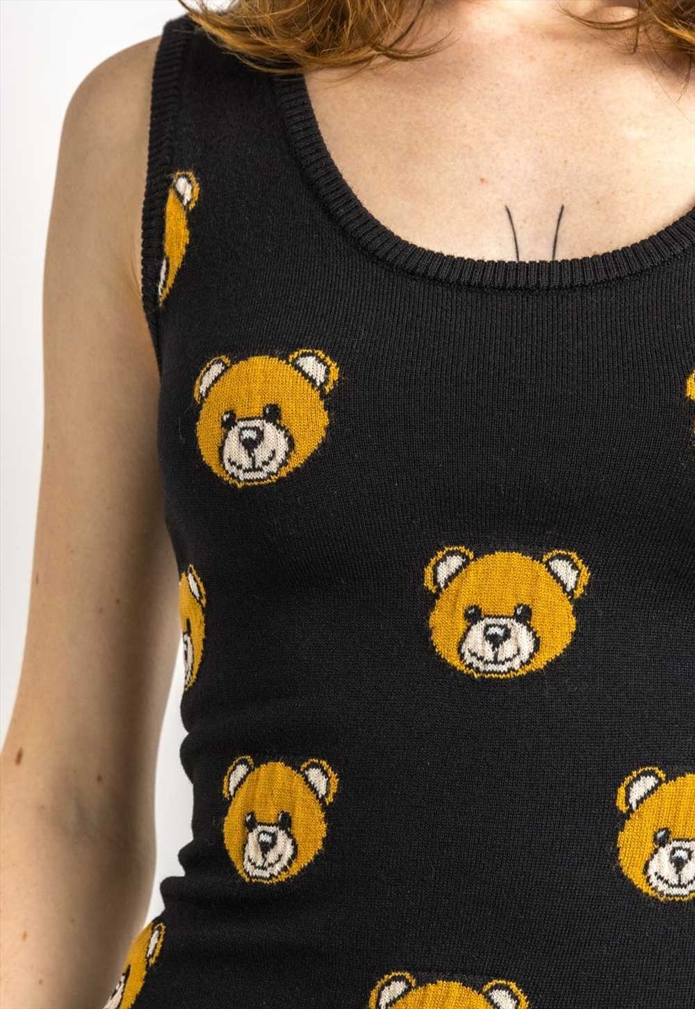 Rare Moschino Black Teddy Bear Knit Dress XS 5941 - image 4