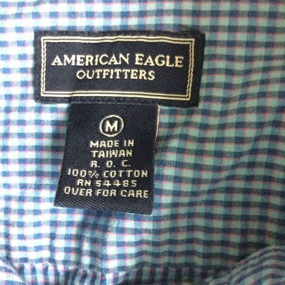 Vintage American Eagle Button Up 5/8 Sleeve Plaid… - image 12