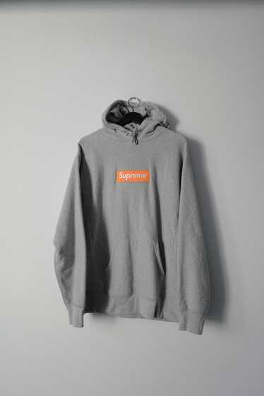 Supreme Box Logo Hoodie Sweatshirt (Grey/Orange)
