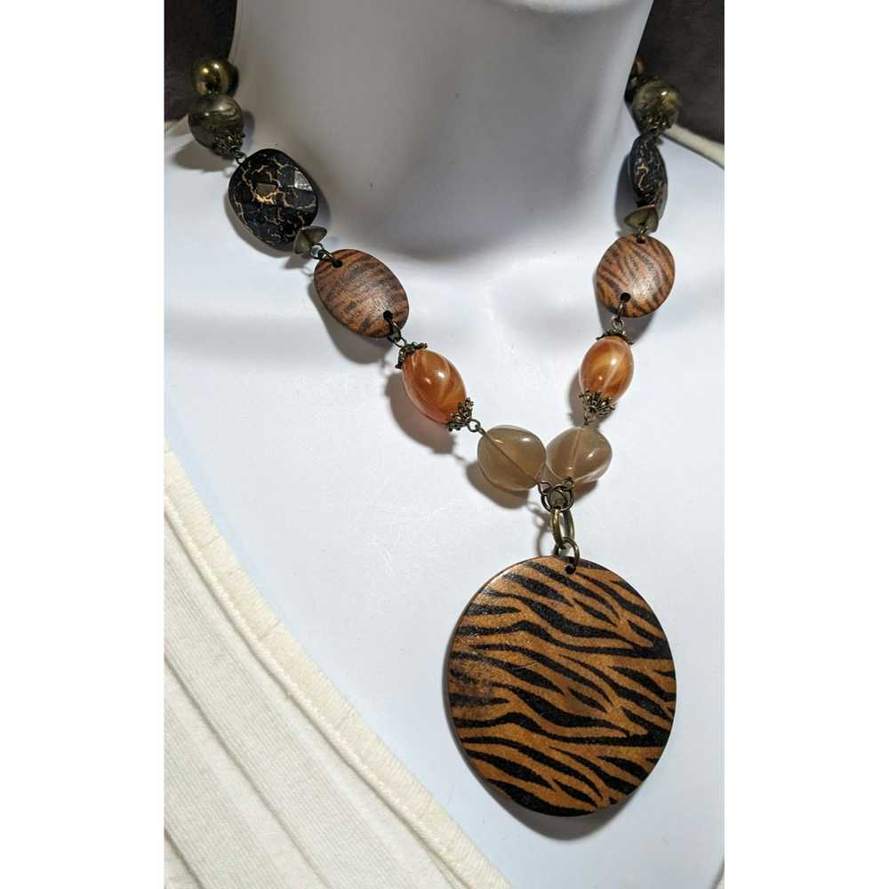 Other Tiger Wood Beaded Necklace - image 4