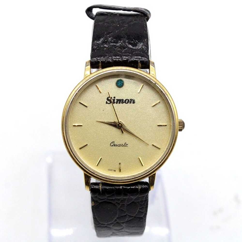 Vintage SIMON Watch Womens Gold Tone Stainless St… - image 2