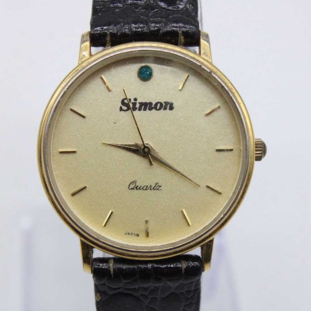 Vintage SIMON Watch Womens Gold Tone Stainless St… - image 3