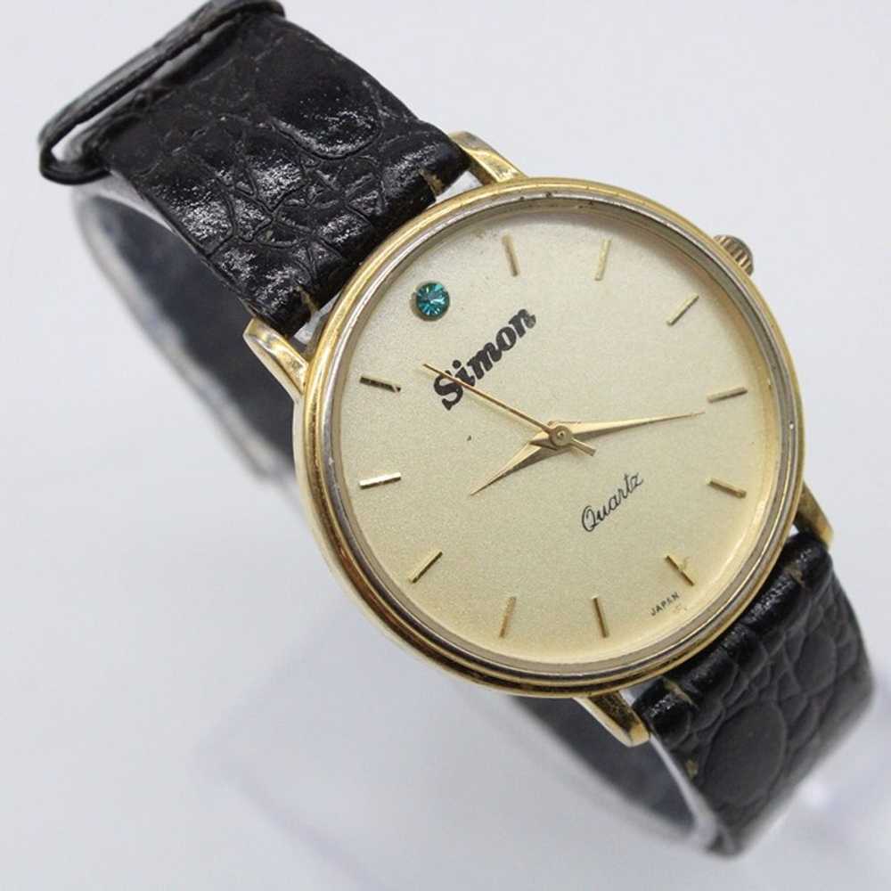 Vintage SIMON Watch Womens Gold Tone Stainless St… - image 4