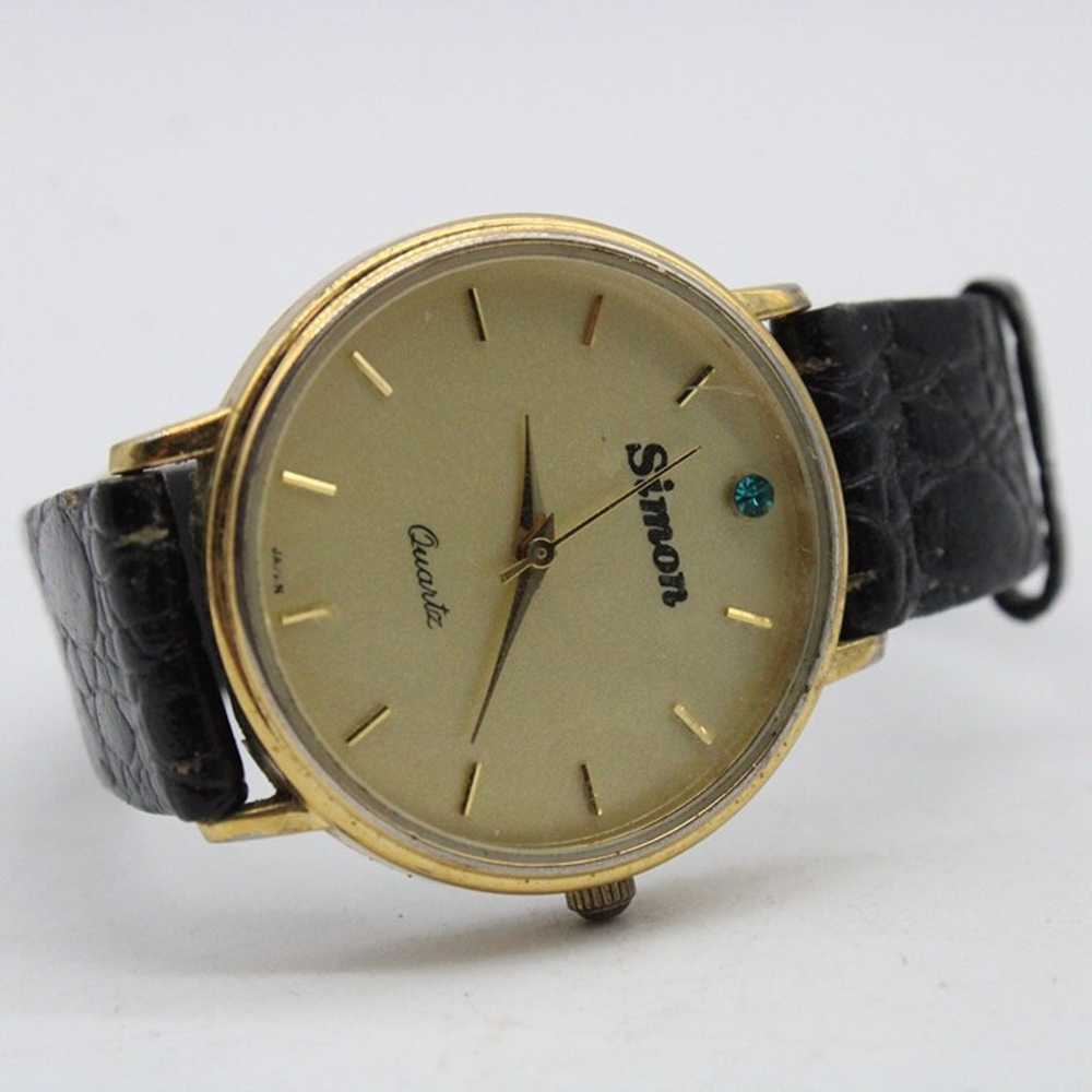 Vintage SIMON Watch Womens Gold Tone Stainless St… - image 5