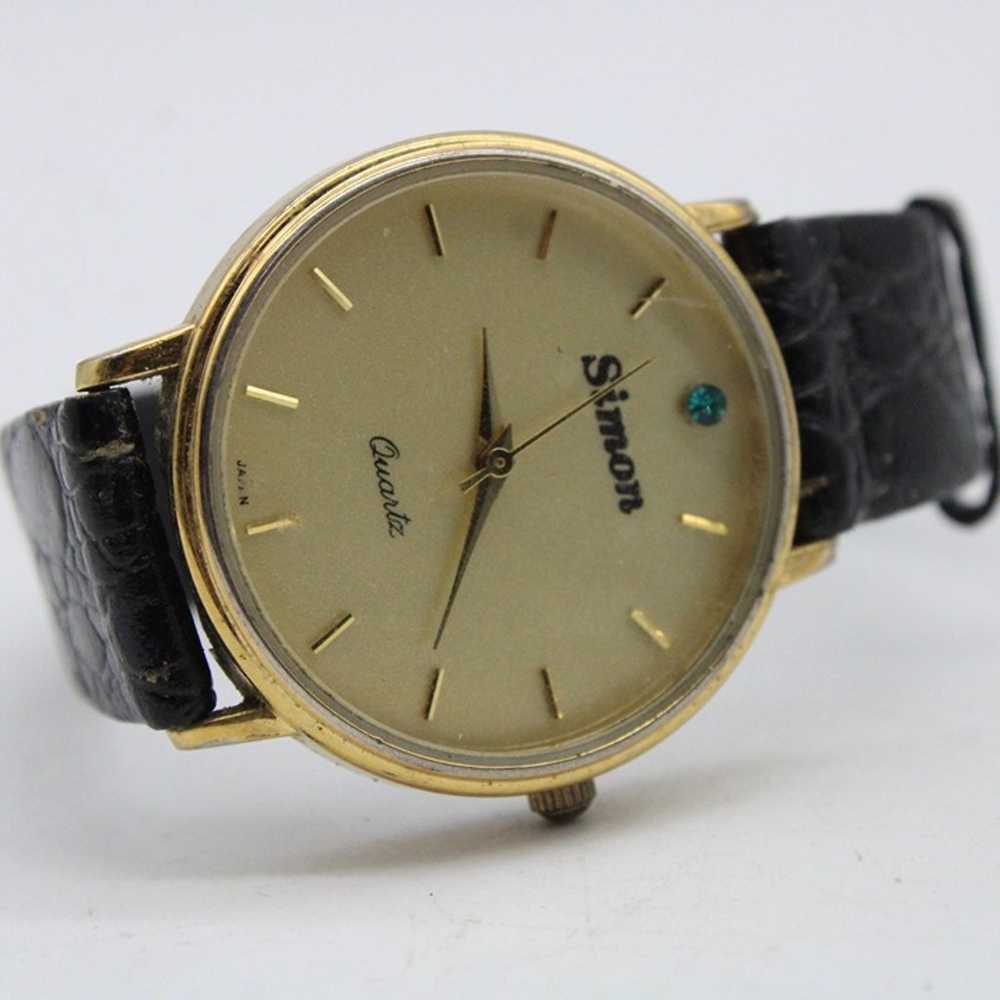 Vintage SIMON Watch Womens Gold Tone Stainless St… - image 6