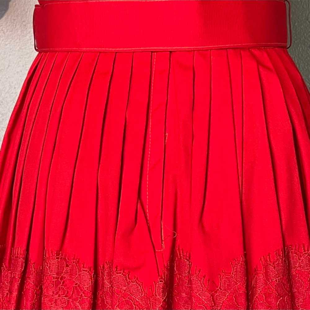 ALDENS Vintage 50's 60's Red Lace Full Skirt Belt… - image 10