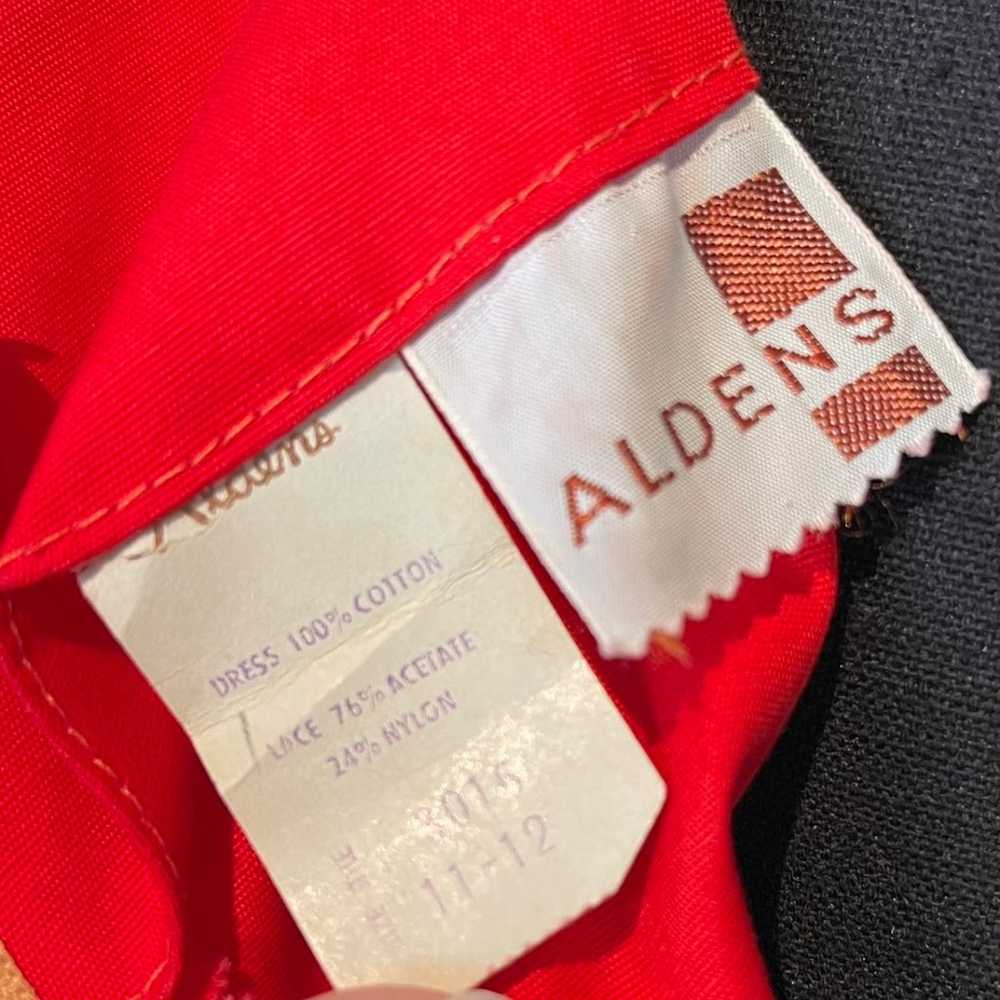 ALDENS Vintage 50's 60's Red Lace Full Skirt Belt… - image 12