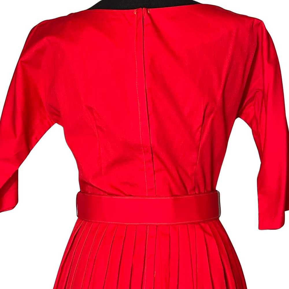 ALDENS Vintage 50's 60's Red Lace Full Skirt Belt… - image 8