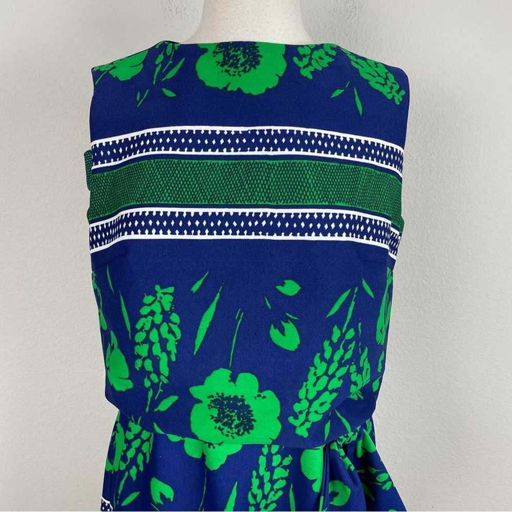 Vintage 60's/ 70's Leslie Fay Blue Green Floral K… - image 2