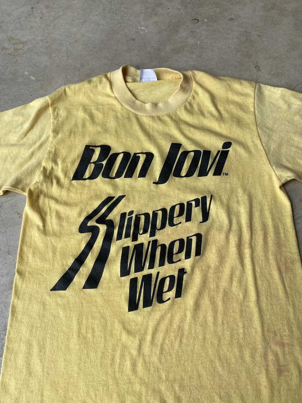 Band Tees × Vintage 1987 Rare Vintage Bon Jovi Sl… - image 2