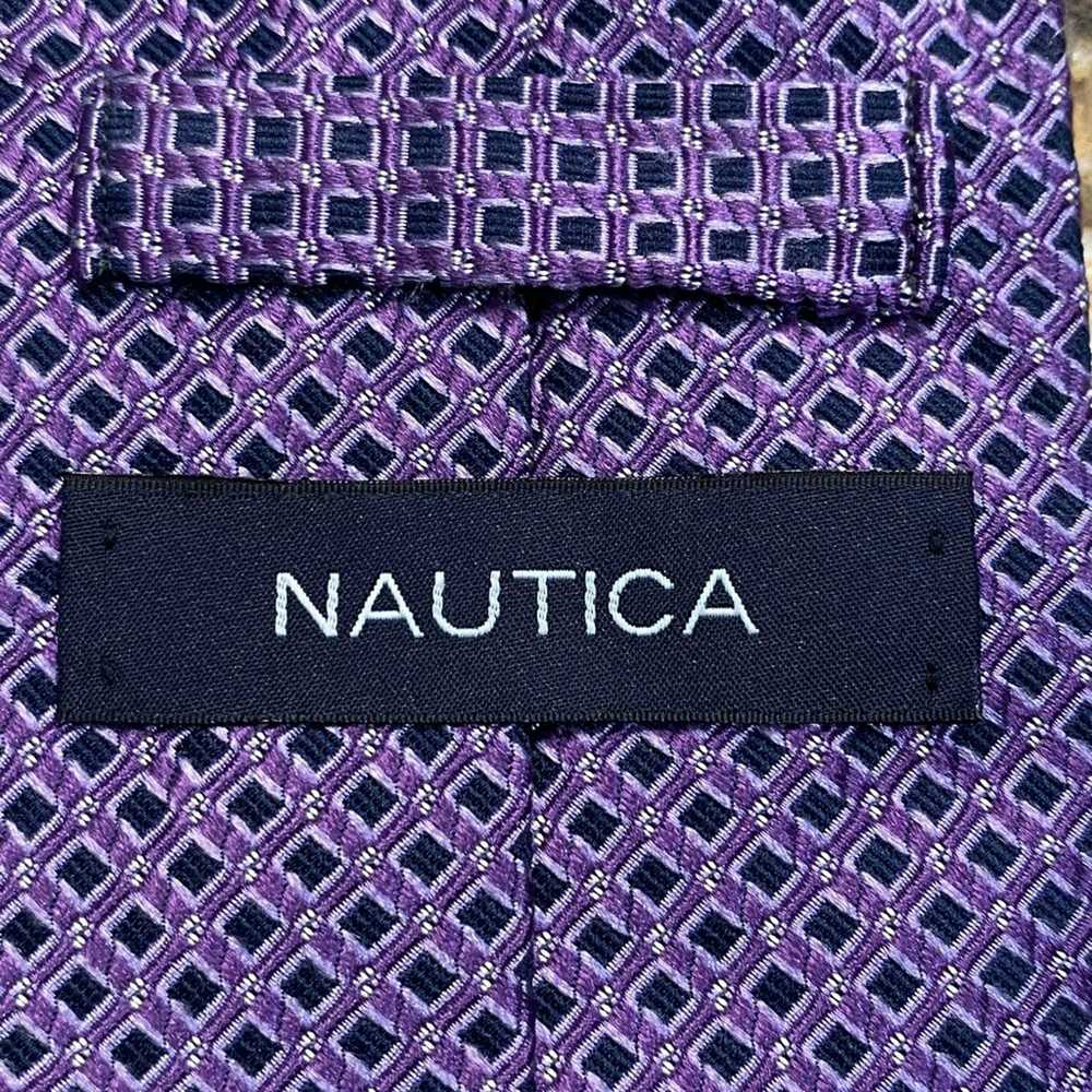 Nautica Nautica Navy and Purple print 100% Silk T… - image 2