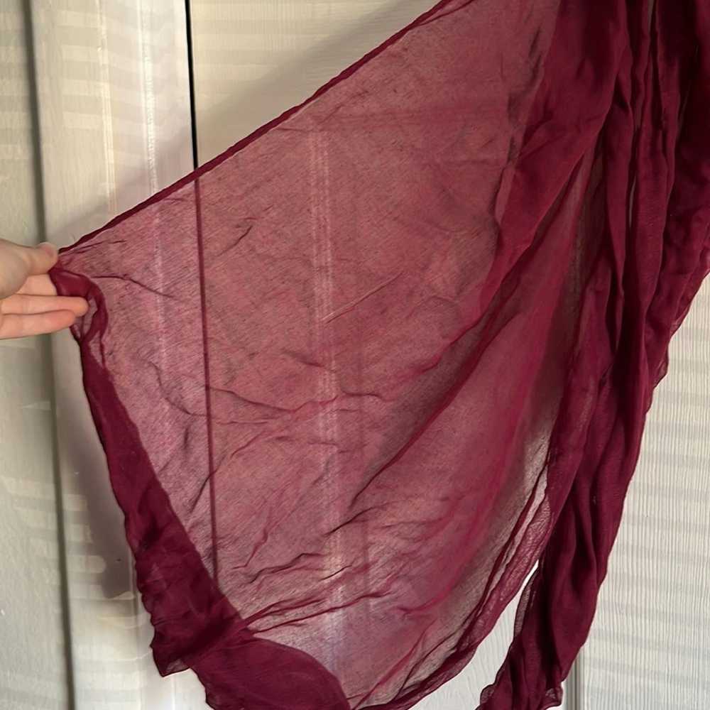 Other Burgundy maroon silky soft fashion scarf - image 3