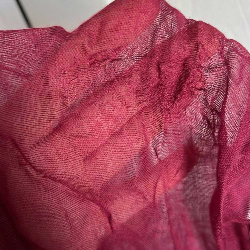 Other Burgundy maroon silky soft fashion scarf - image 7