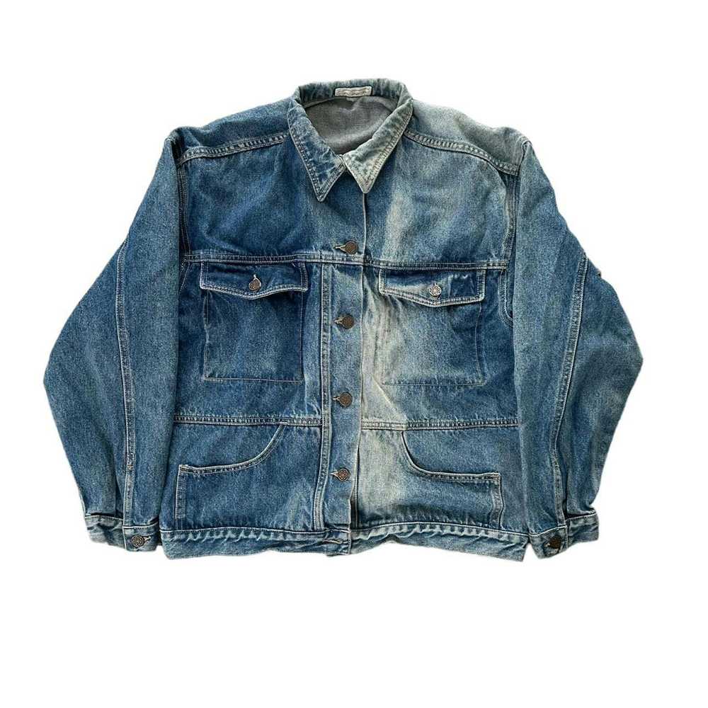 Designer 90s Vintage Faded Jean Jacket - image 1