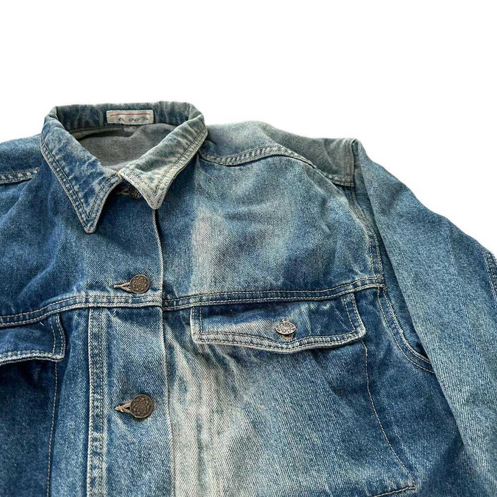 Designer 90s Vintage Faded Jean Jacket - image 3