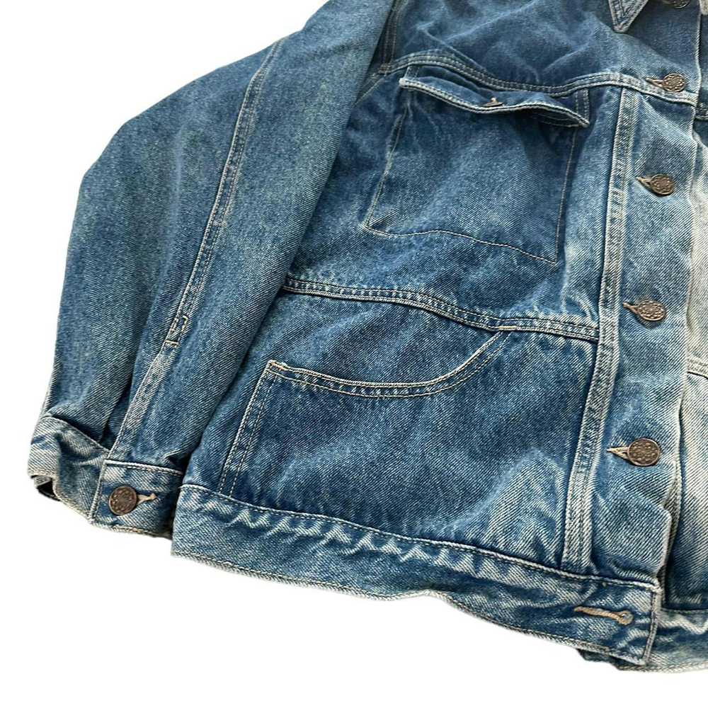 Designer 90s Vintage Faded Jean Jacket - image 4