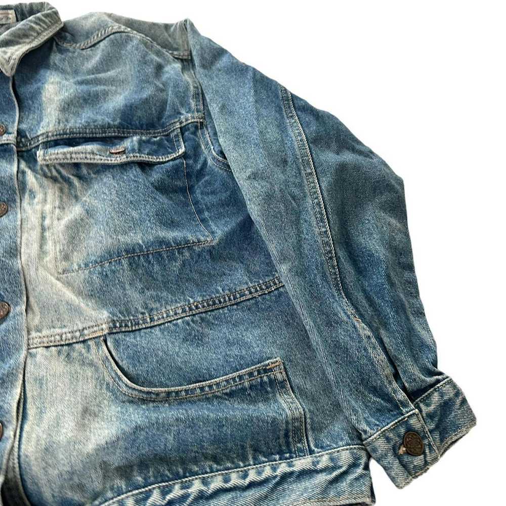 Designer 90s Vintage Faded Jean Jacket - image 5