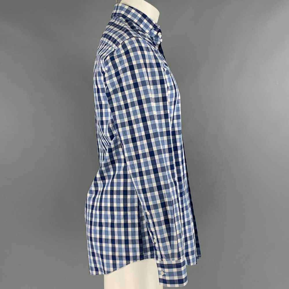 Hugo Boss Blue White Plaid Cotton Long Sleeve Shi… - image 3