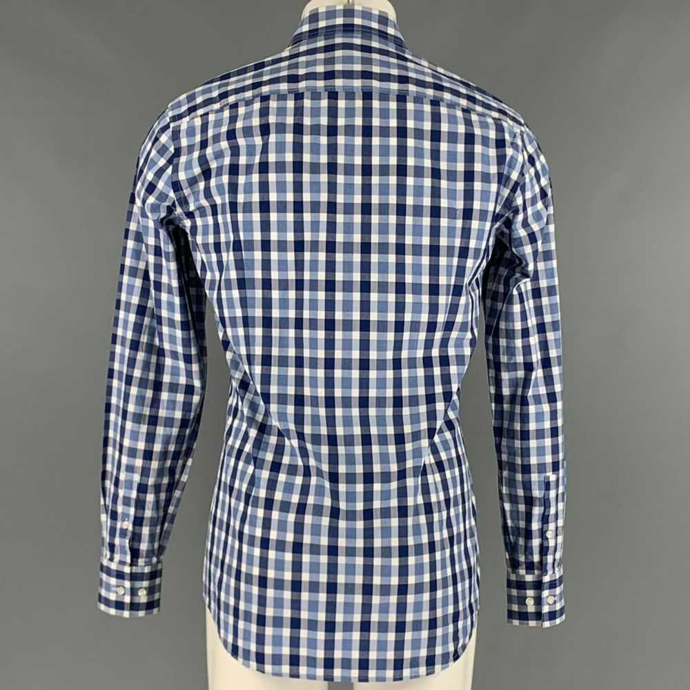 Hugo Boss Blue White Plaid Cotton Long Sleeve Shi… - image 4