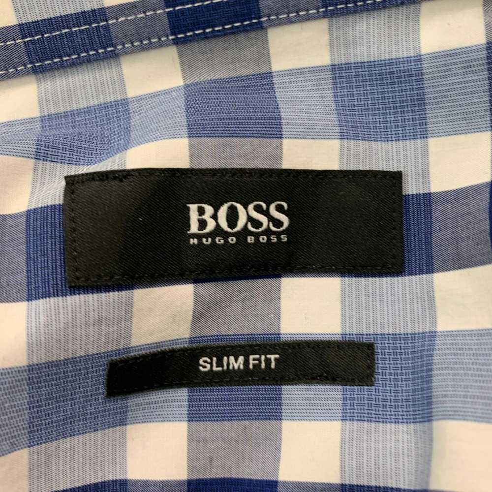 Hugo Boss Blue White Plaid Cotton Long Sleeve Shi… - image 6