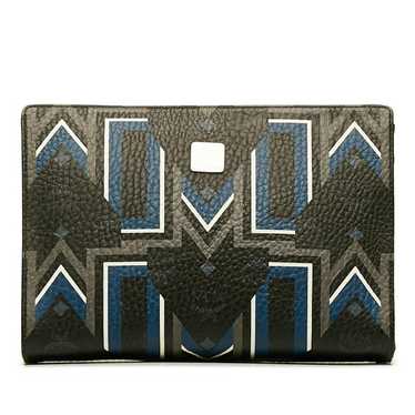 MCM MCM MCM Visetos Logo Grunta Clutch Bag PVC Le… - image 1