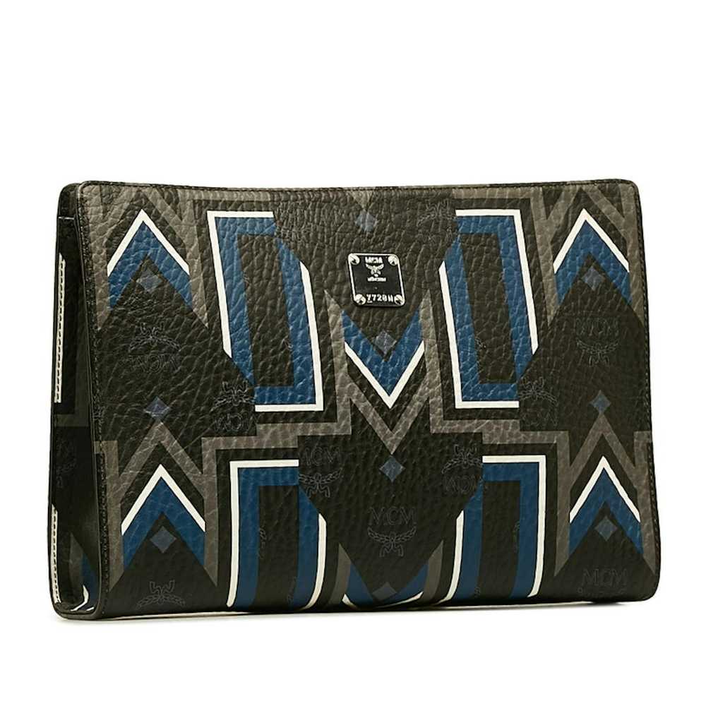 MCM MCM MCM Visetos Logo Grunta Clutch Bag PVC Le… - image 2