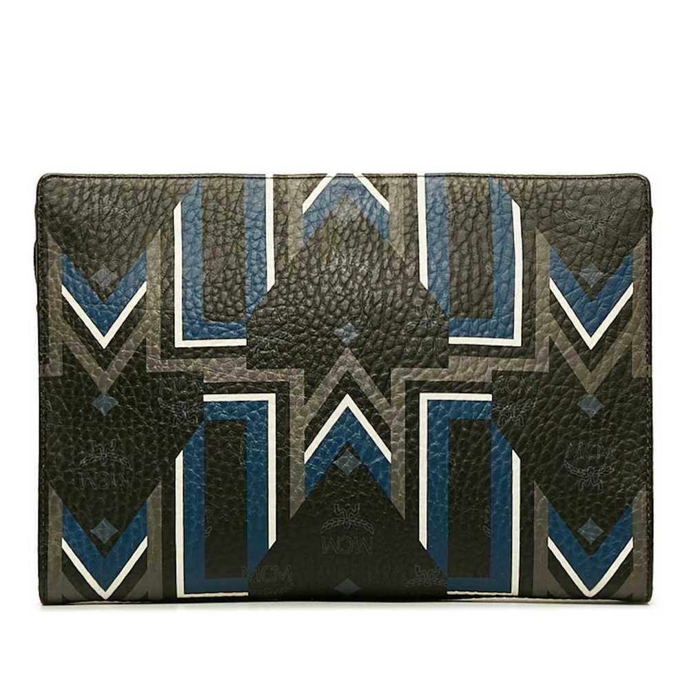 MCM MCM MCM Visetos Logo Grunta Clutch Bag PVC Le… - image 3