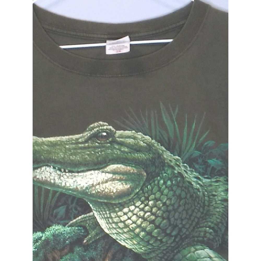 Generic XXL Alligator T Shirt Green Mens Short Sl… - image 3