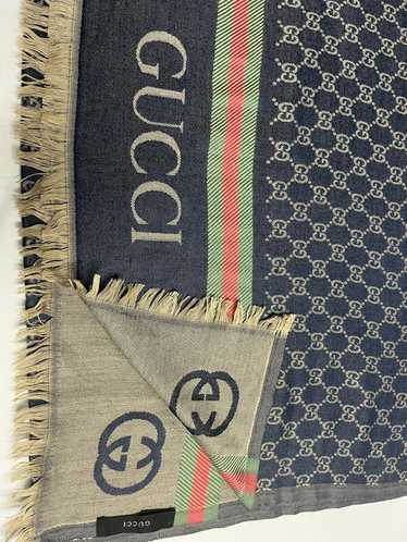 Gucci Gucci GG Shawl/Scarf Navy 100% Lanawool