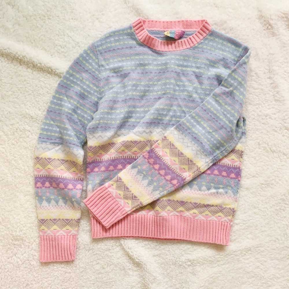 Cheryl Tiegs Jr Pastel Colored Sweater XS - image 1