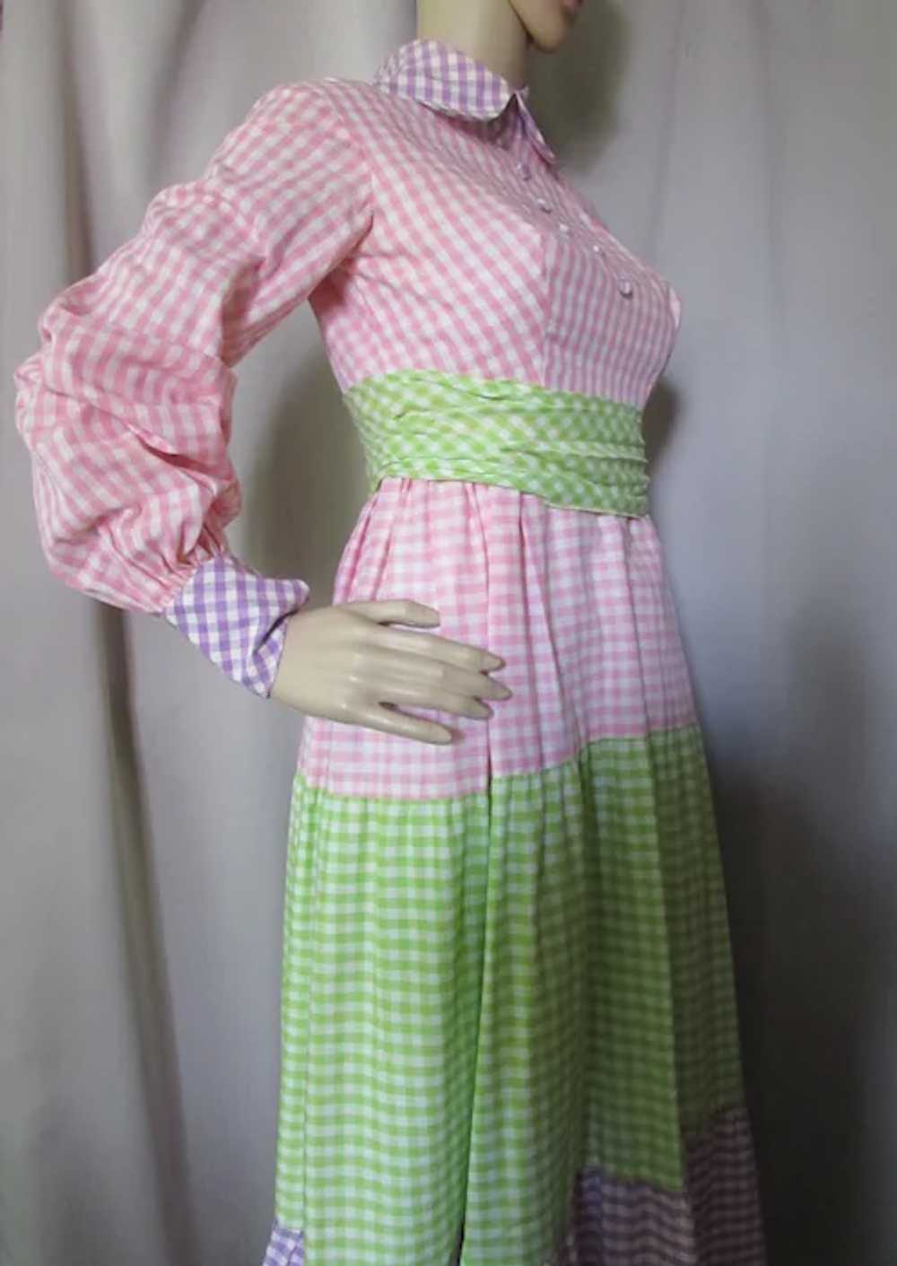 SALE Cutest Ever 1970 Era Country Style Prom Dres… - image 4