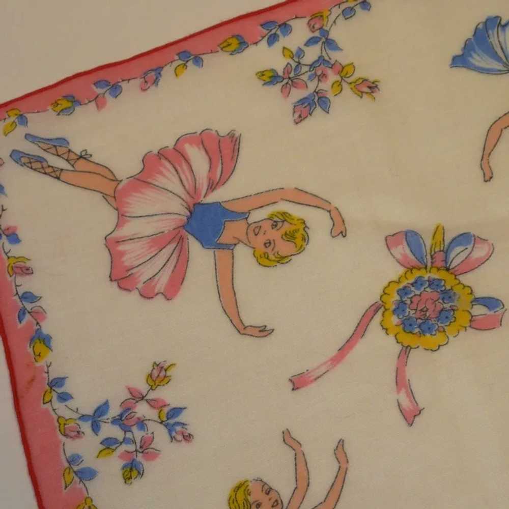 Ballerina Blue Pink Yellow Child Handkerchief - image 2