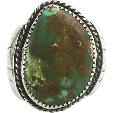 Big Old Navajo Ring w/ Big Turquoise Stone