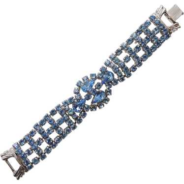 Fabulous ICE BLUE Rhinestone Vintage Bracelet - image 1