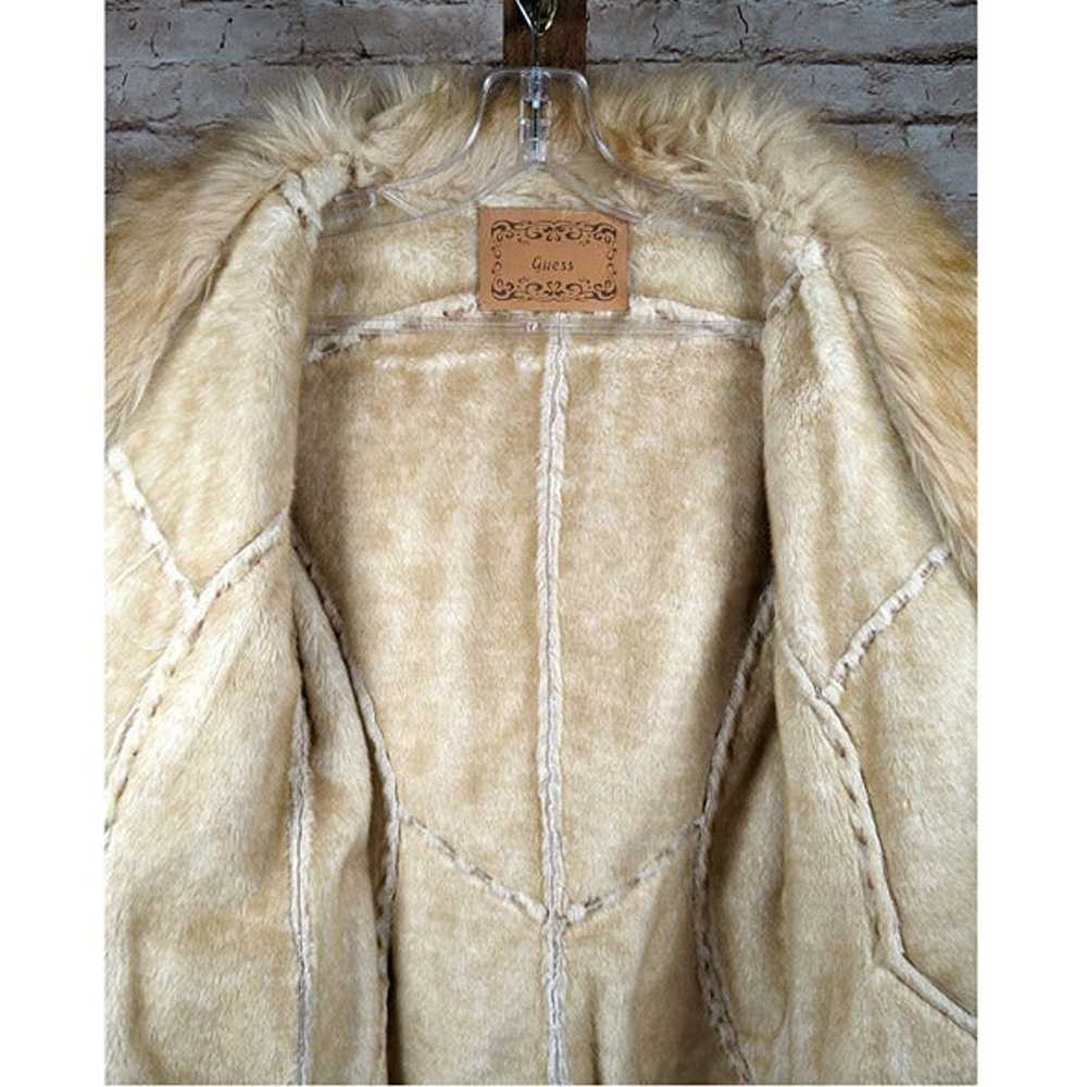 Vintage Guess Genuine Leather Suede Shearling Fau… - image 10