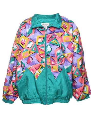 Geometric Pattern Multi-Colour 1980s Jacket - L - image 1