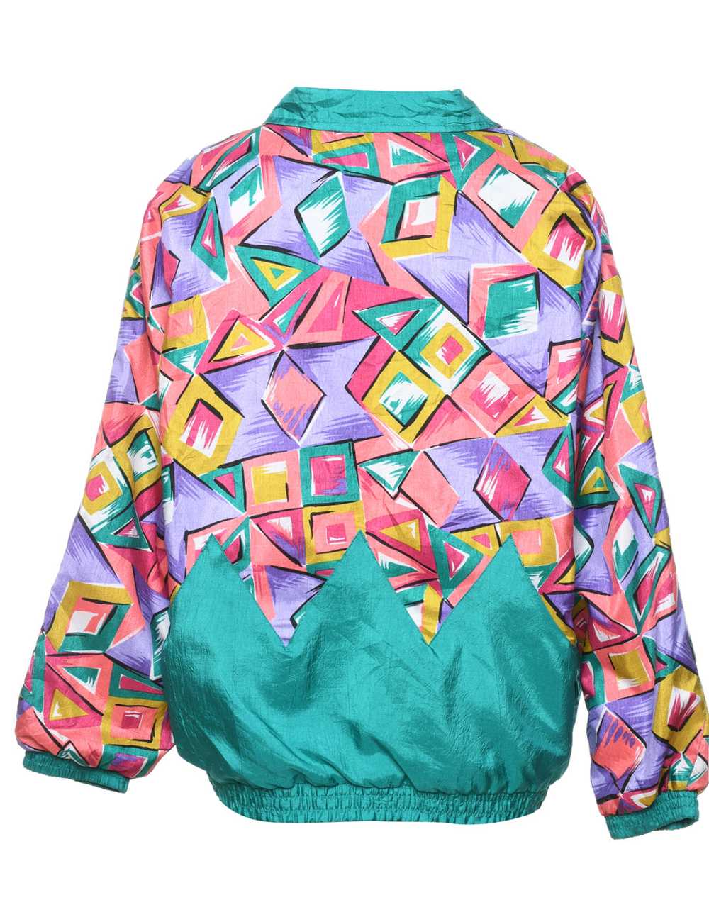 Geometric Pattern Multi-Colour 1980s Jacket - L - image 2
