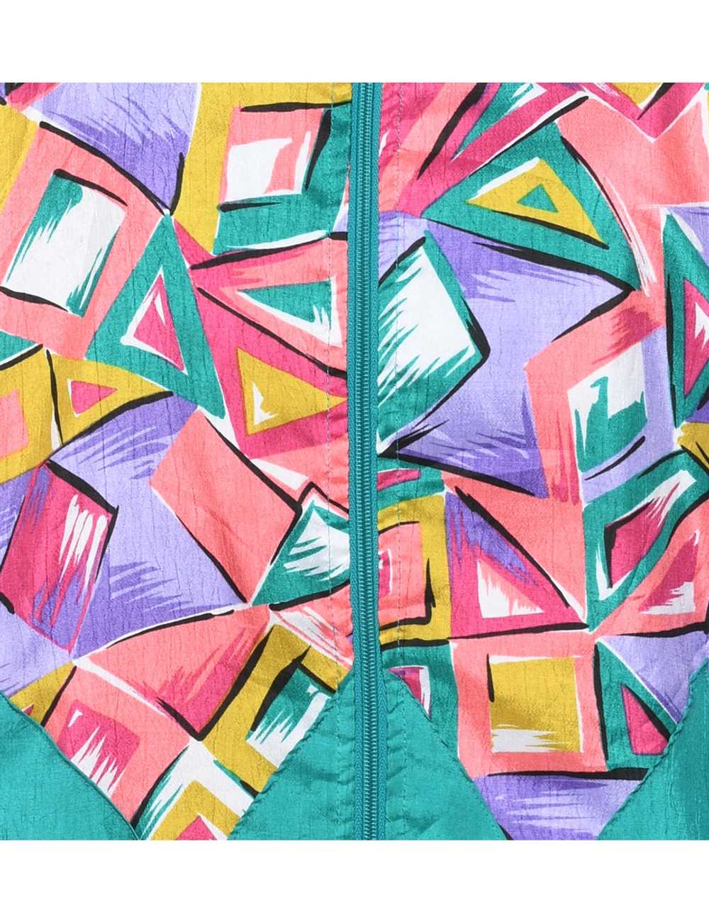 Geometric Pattern Multi-Colour 1980s Jacket - L - image 3