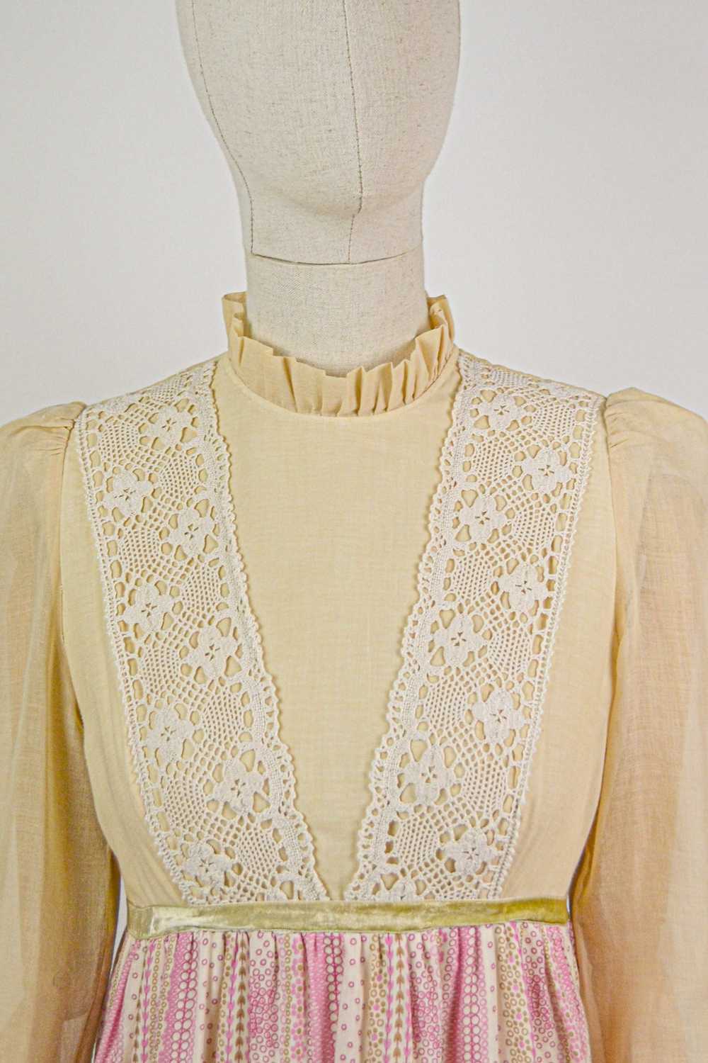 QUAINT - 1970s Vintage Angela Gore Prairie Dress … - image 10