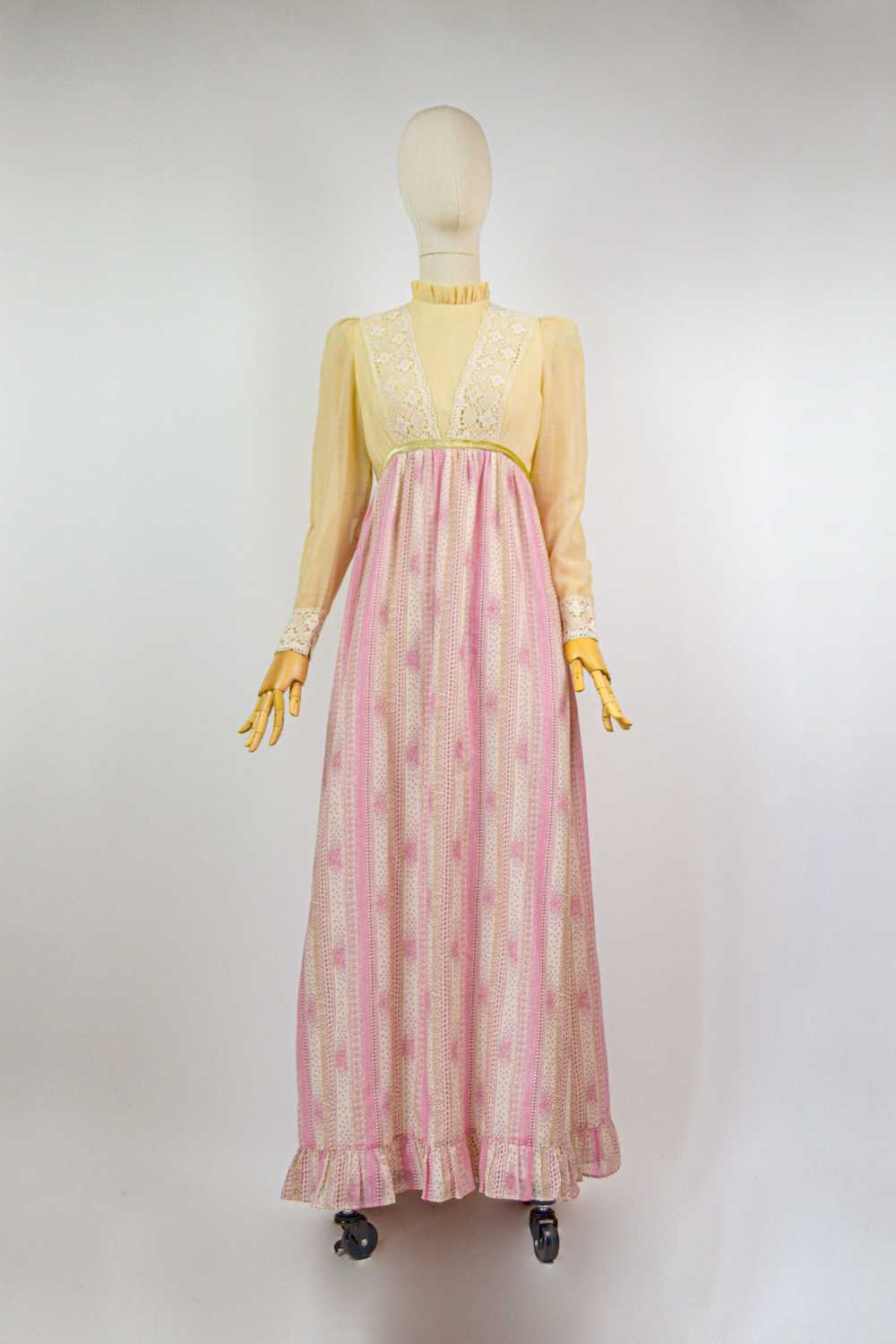 QUAINT - 1970s Vintage Angela Gore Prairie Dress … - image 1
