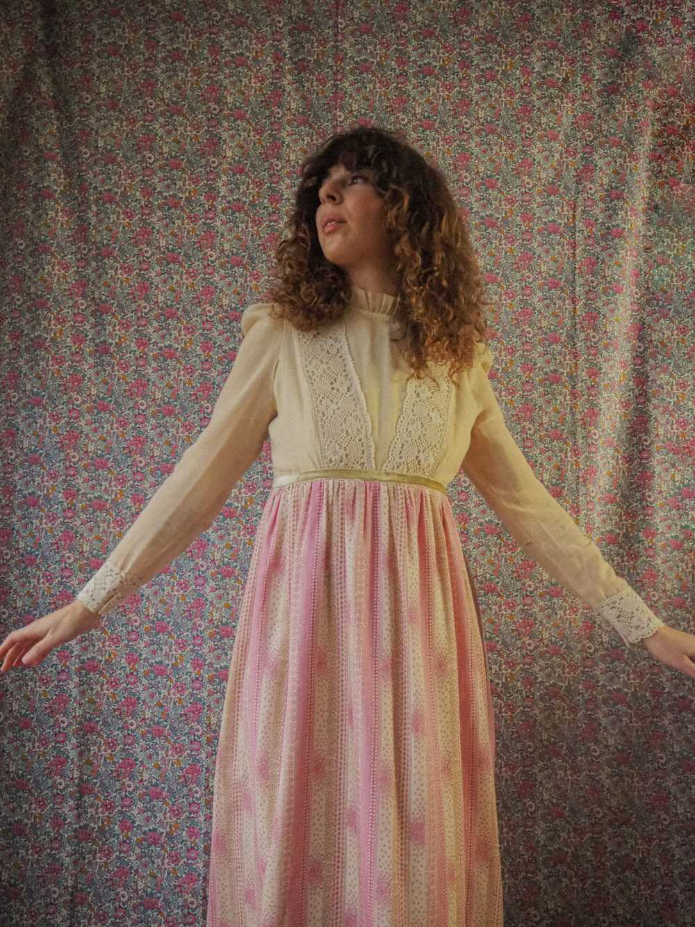QUAINT - 1970s Vintage Angela Gore Prairie Dress … - image 2