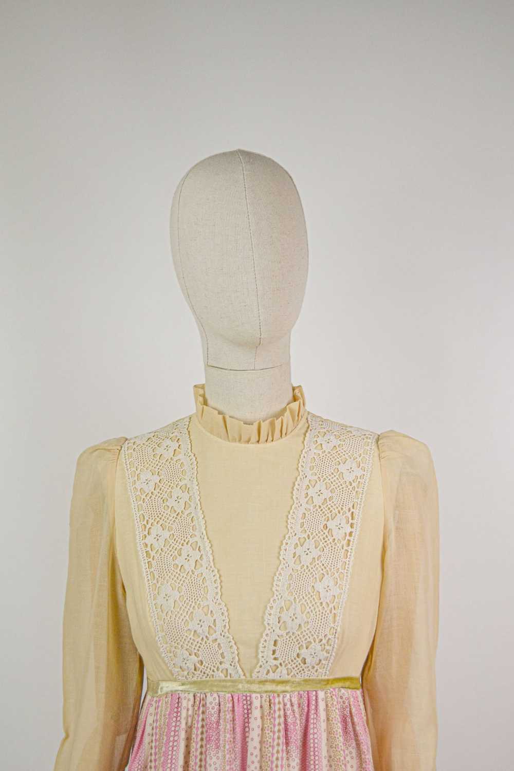 QUAINT - 1970s Vintage Angela Gore Prairie Dress … - image 5
