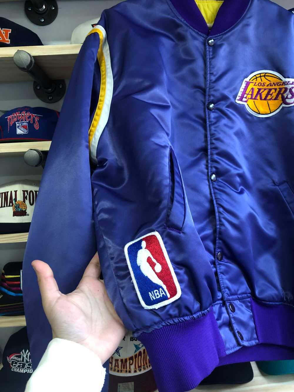 Vintage Starter Los Angeles Lakers Satin Jacket S… - image 3