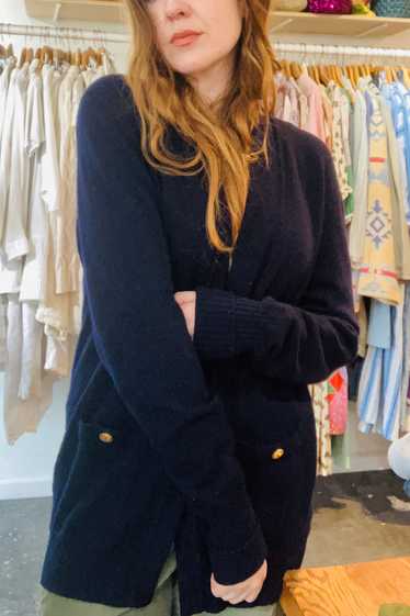 Vintage Chanel Navy Cashmere Cardigan Sweater