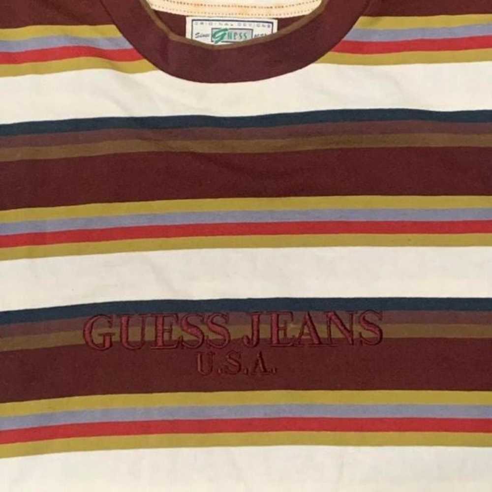 Vintage 90s Guess Jeans Striped Multicolor Long-S… - image 3